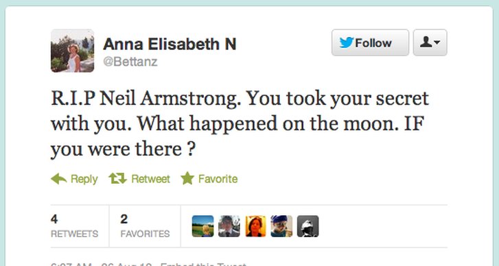 månlandningen, Konspirationsteorier, Neil Armstrong